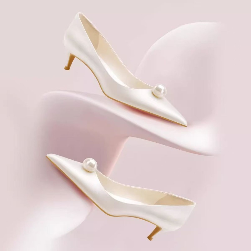 Women'S Shoes - 2026 New Luxury Designer White Satin