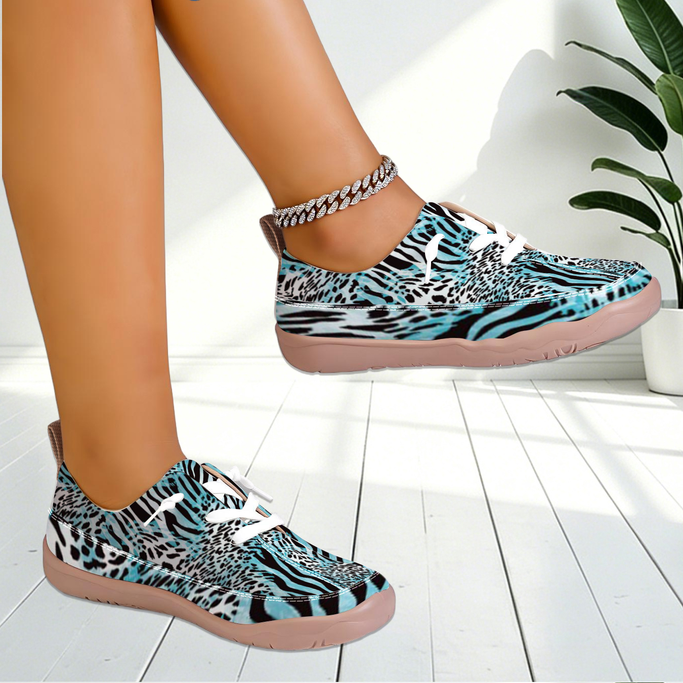 Women Animal Print Low Top Wid - Women'S Shoes Hike ulasan dan harga
