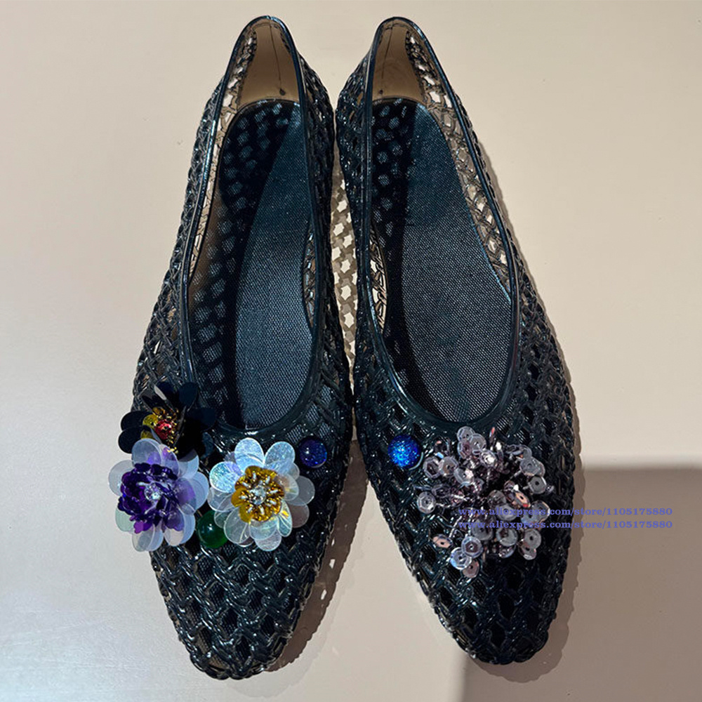 Glitter Gold Hollow Jelly Flat - Jelly Sandal Women ulasan dan harga