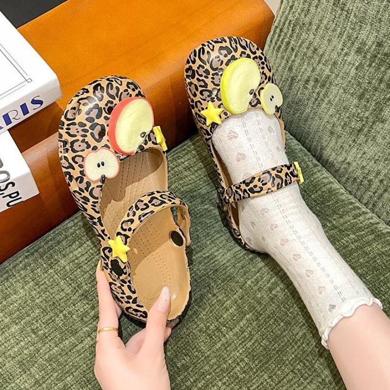 Retro Leopard Print Ballet Hol - Women Shoes Japan ulasan dan harga