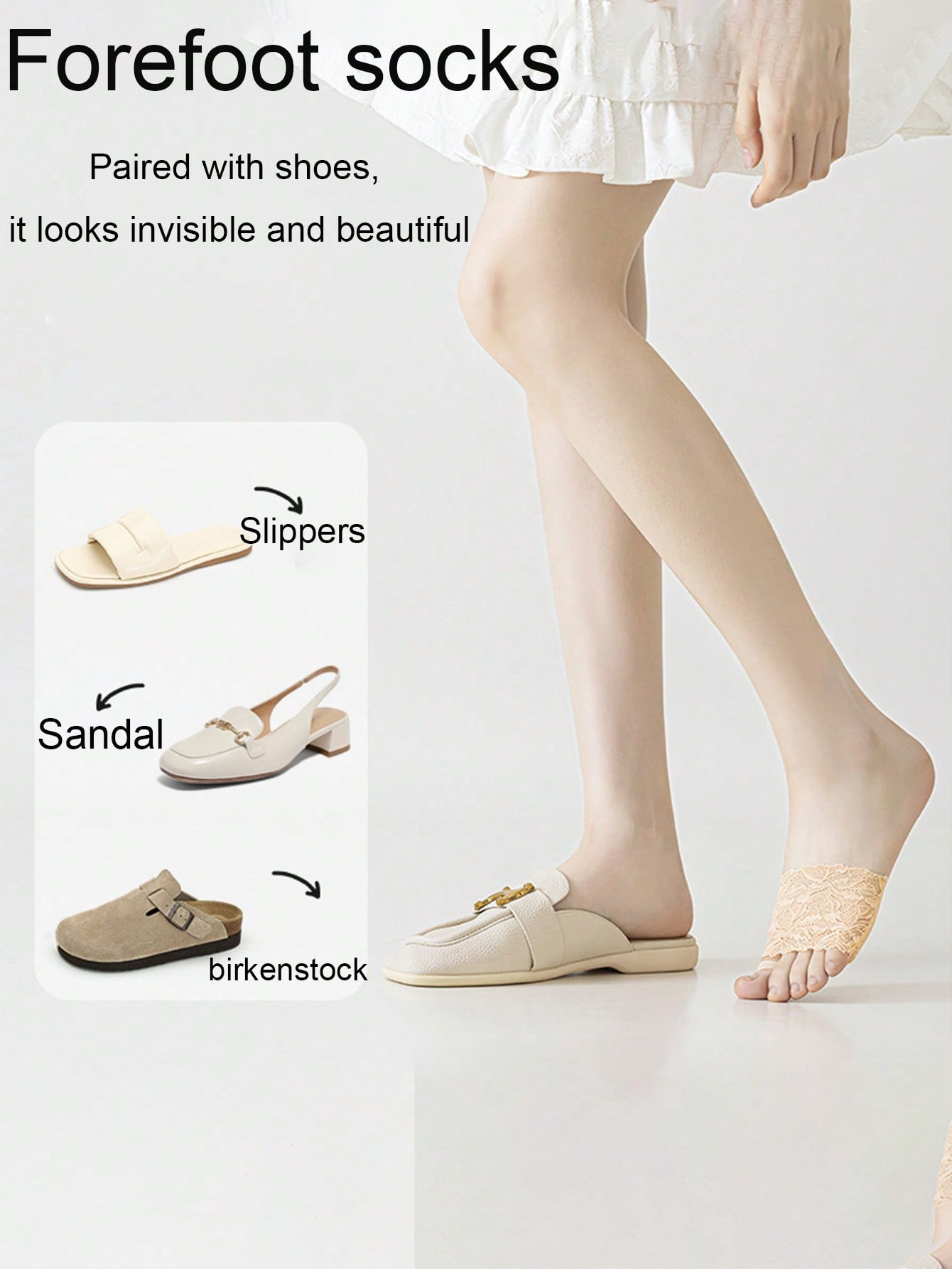 2 Pairs of Women's Lace-Trimme - Women Shoes Must Have ulasan dan harga