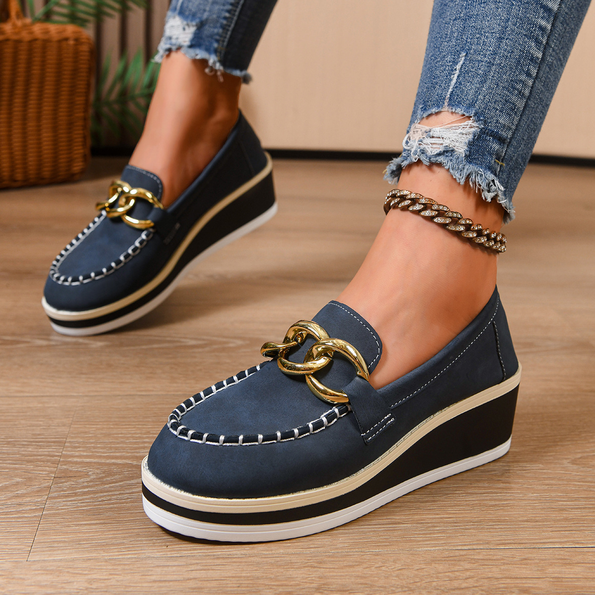 Women Platform Loafers Ladies  - Women'S Shoes Loafers Black ulasan dan harga
