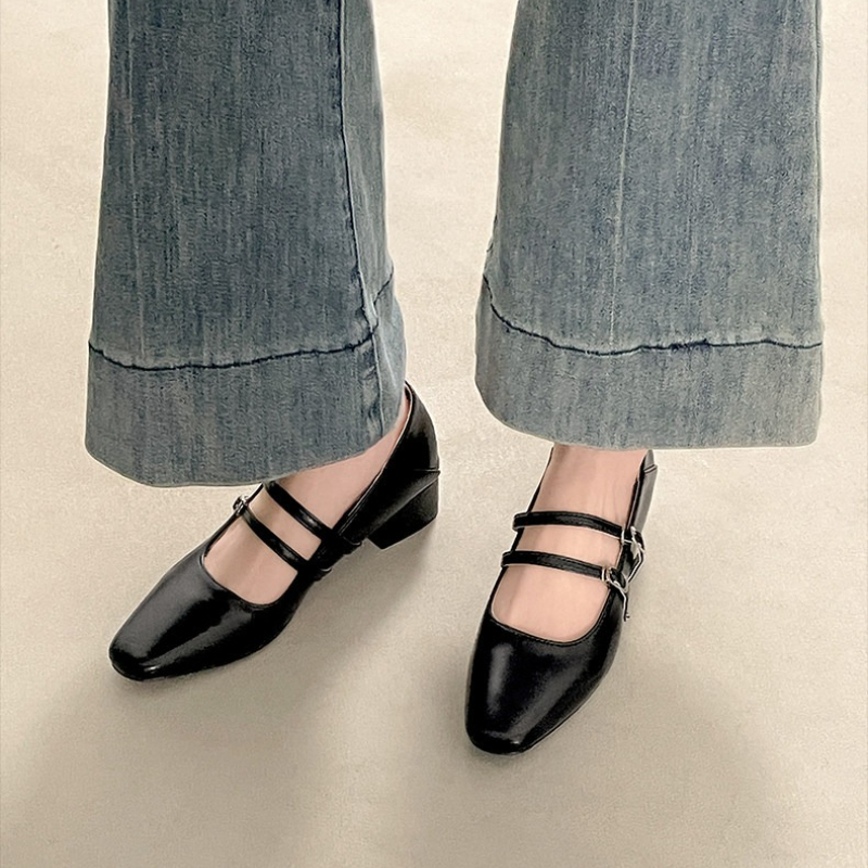 Square Toe Low Heel Women Silv - Women'S Shoes ulasan dan harga